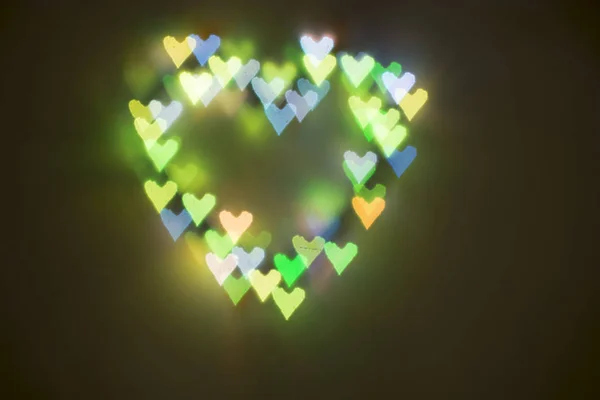 Fond Coeur Lumineux Coloré Coeurs Bokeh Boke Heart Saint Valentin — Photo