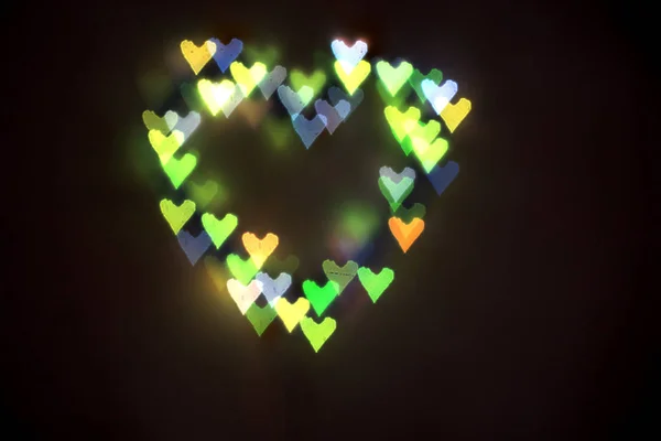 Background Heart Colorful Bright Hearts Bokeh Boke Heart Valentine Day — стоковое фото