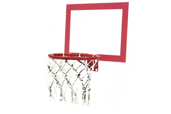 Beyaz Arka Plan Üzerinde Basketbol Topu Basketbol Hoop Atma Hoop — Stok fotoğraf