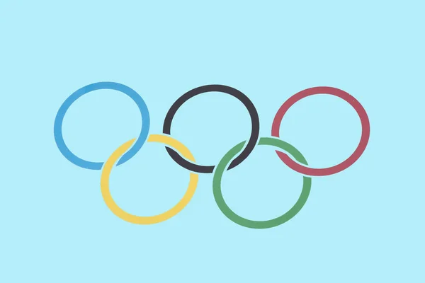 五輪オリンピックの白 Background リングに分離されたさまざまな色の — ストック写真