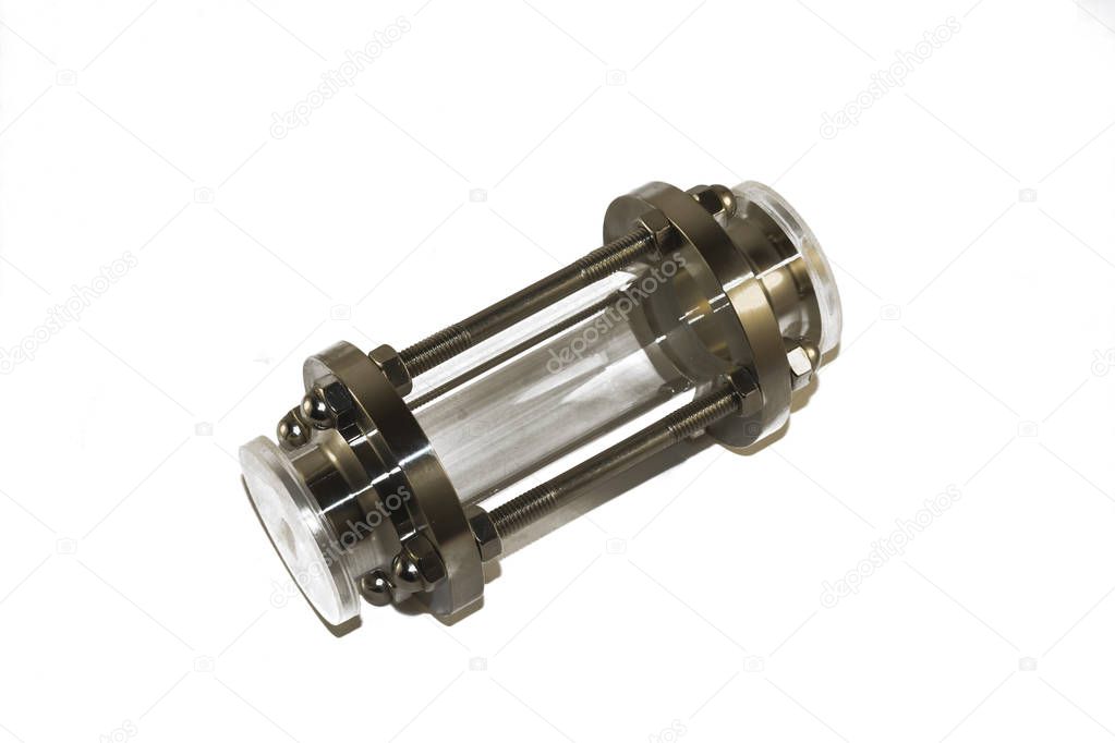 diopter on white isolated background.Spare parts for the production of alcoholic beverages.To control the trade of alcohol.
