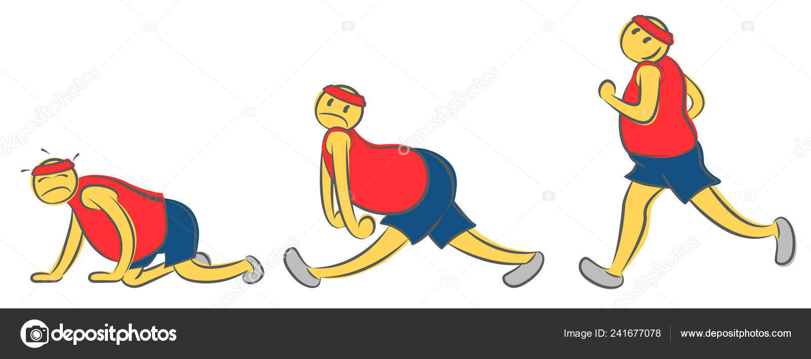 Бегущий Человек Позирует Различных Эмоциях Уставший Бегун Отдыхает.