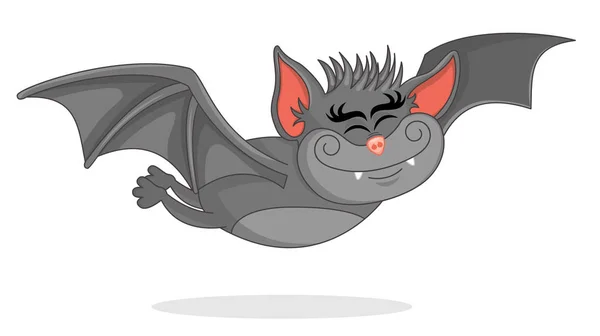 Wektor Ilustracja Kreskówka Nietoperz Leci Przodu Grafika Tematu Flying Bat — Wektor stockowy