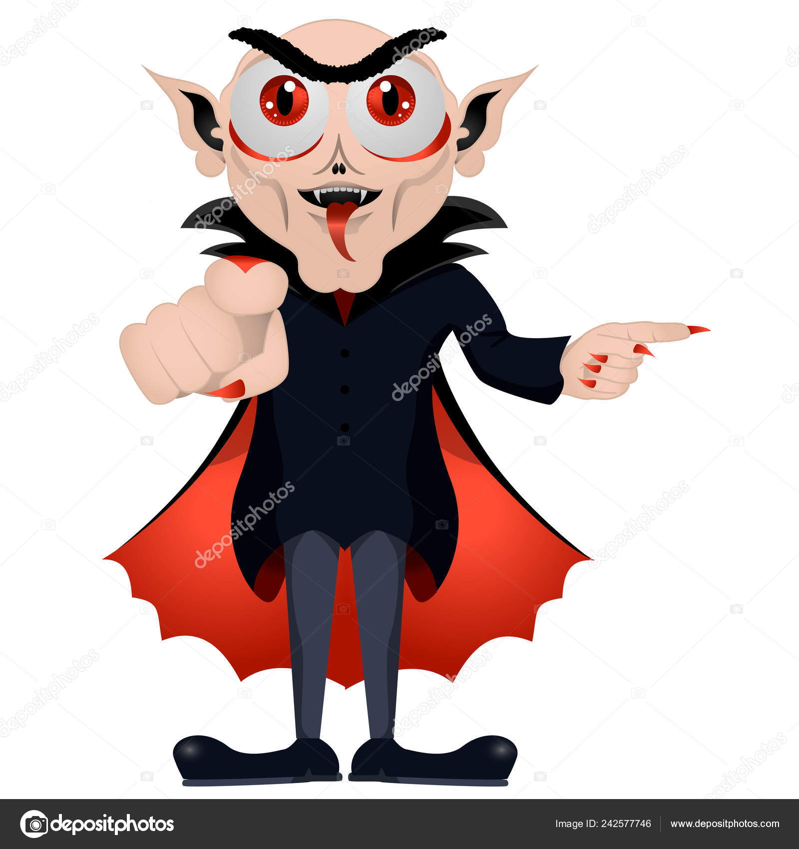 Cute Cartoon Vampire Dracula Vector Illustration Stock Vector