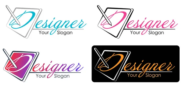 Plantilla Logotipo Diseño Moderno Vectorial Para Diseñador Gráfico Artista Signo — Vector de stock