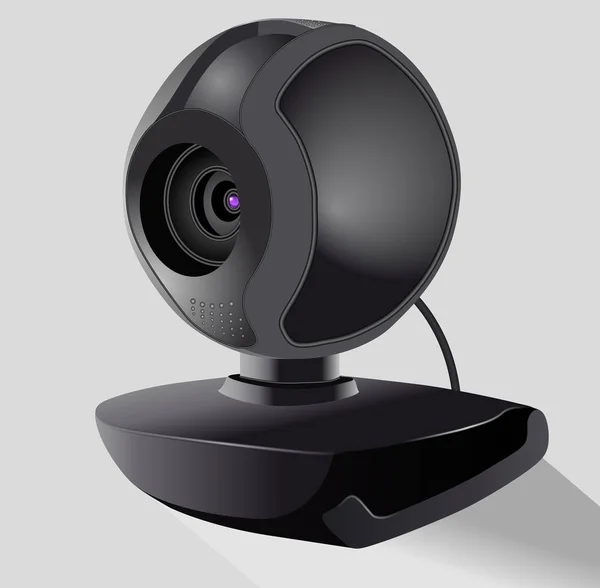 Реалістична Чорна Веб Камера Концепція Безпеки Технології Ізольовані Векторні Ілюстрації — стоковий вектор
