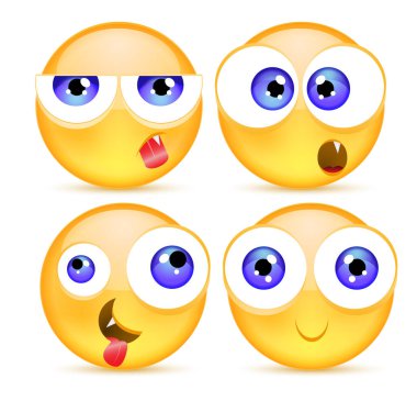 Komik suratlar kümesi.