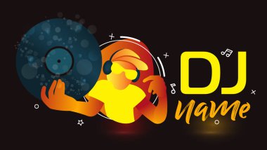 Dj Logo yaratıcı tasarım. 