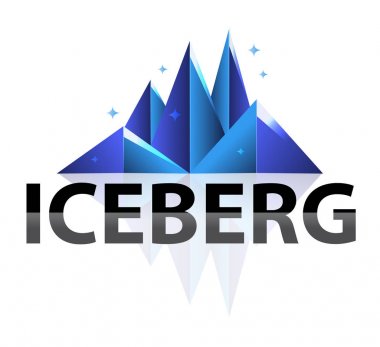 Soyut geometrik düşük Poly parlayan Iceberg logosu.