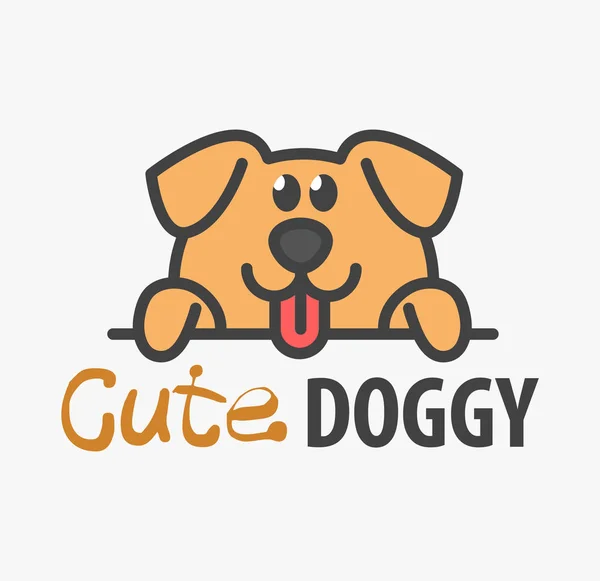 Plantilla de logotipo con lindo cachorro . — Vector de stock