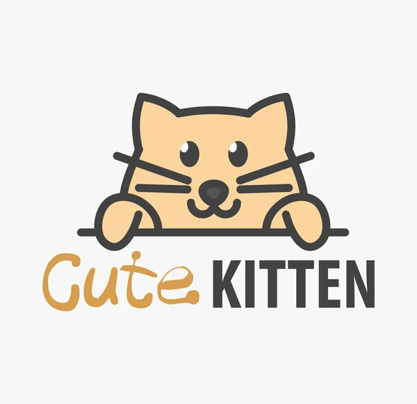 Plantilla de logotipo con gatito lindo . — Vector de stock