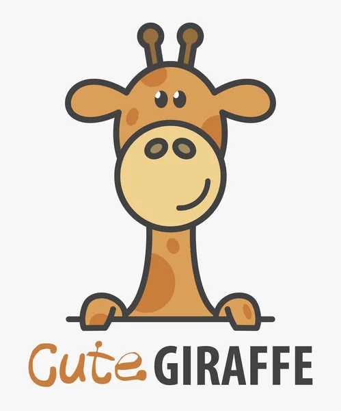 Plantilla de logotipo con jirafa linda . — Vector de stock