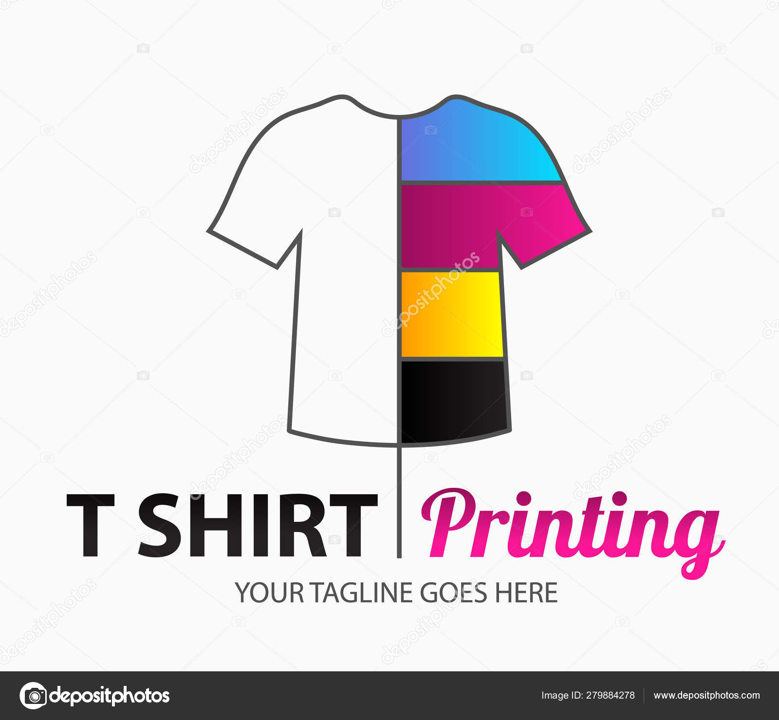 Abstract modern colored vector logo template of t-shirt printing