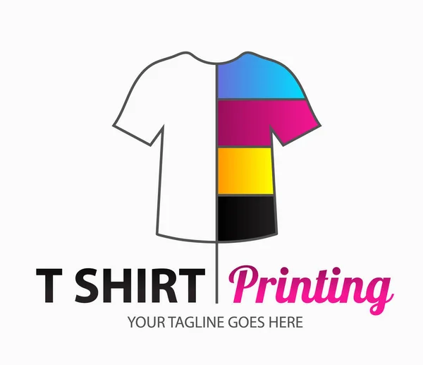 Plantilla moderna abstracta del logotipo del vector de color de la impresión de la camiseta . — Vector de stock