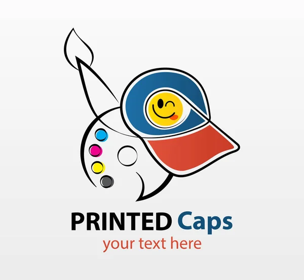 Modèle Abstrait Logo Vectoriel Couleur Moderne Chapeau Imprimable Pour Typographie — Image vectorielle