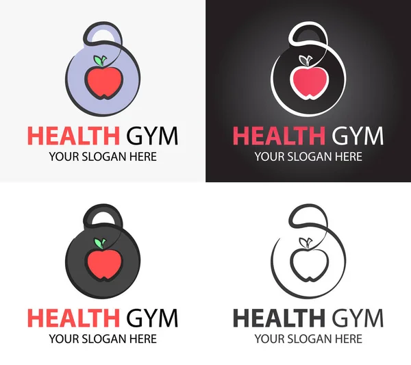 健身馆的标志健康食品标志 运动营养标志模板 饮食用病媒标志类型 — 图库矢量图片
