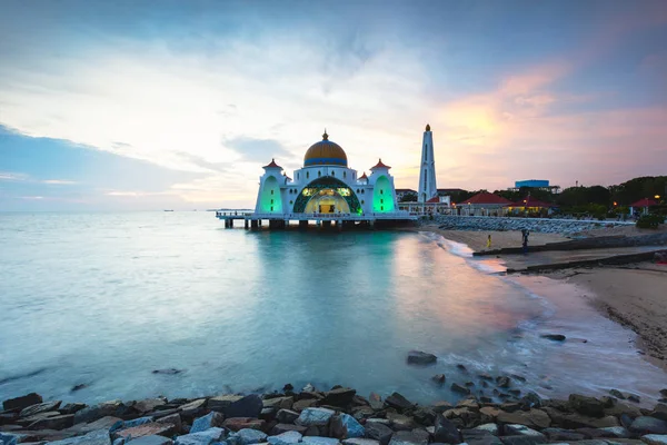 Mosquée Détroit Malacca Crépuscule — Photo