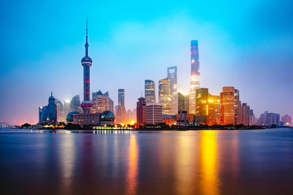 Ködös Reggel Shanghai Shanghai City Skyline Kína — Stock Fotó