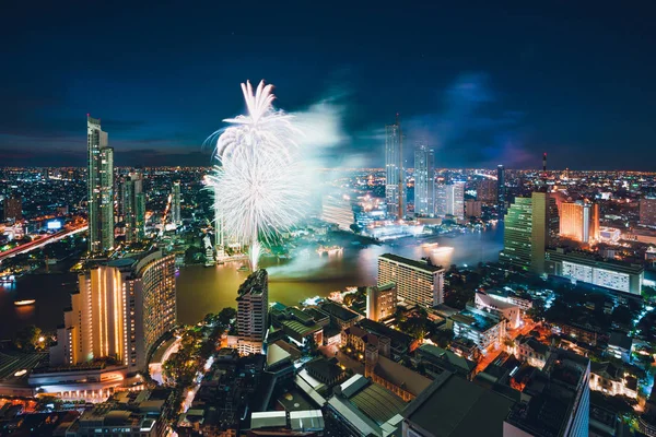 Bangkok Şehir Manzarası Gökdelen Bangkok Tayland Havadan Görünümü — Stok fotoğraf