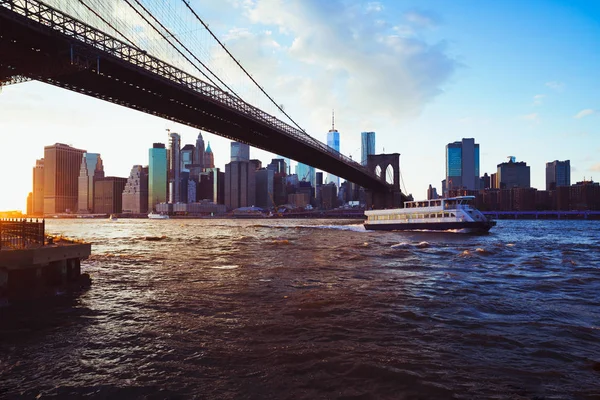 Бруклинский Мост Нью Йорк Сша — стоковое фото