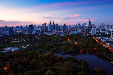 Lumpini park, Bangkok şehir, Tayland akciğerler
