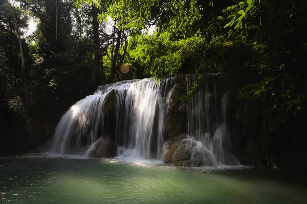 Floresta Profunda Cachoeira Kanchanaburi Tailândia — Fotografia de Stock
