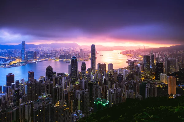 Hong Kong Sunrise View Peak Hong Kong — Stock Photo, Image