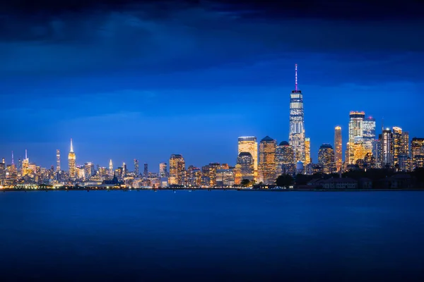 Skyline Van New York City Schemering New York Verenigde Staten — Stockfoto