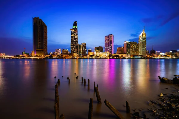 Chi Minh City Skyline Fiume Saigon Vietnam — Foto Stock