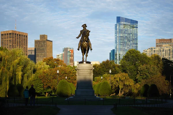George Washington Monumento Jardim Público Boston Massachusetts Eua — Fotografia de Stock