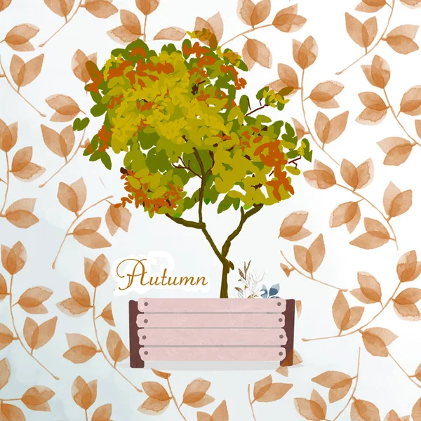 Jesienny Liść Drzewo Ikona Tle Liść — Zdjęcie stockowe
