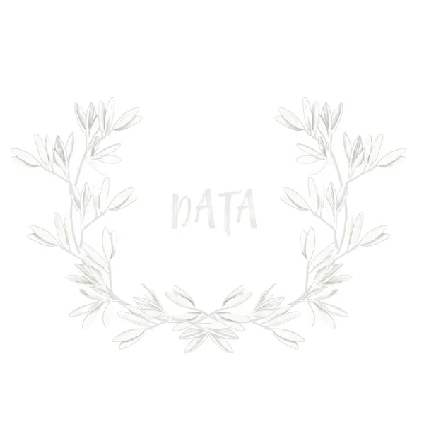 Frame Olijf Design Olive Digitale Illustraties Prachtige Aquarel Bloemen Illustratie — Stockfoto