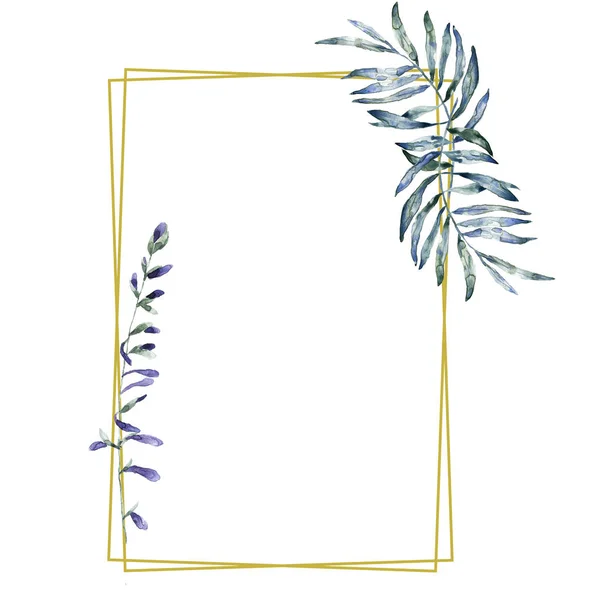 婚礼邀请 花卉邀请卡多边形框架在白色背景 — 图库照片