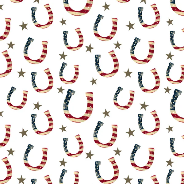 Horseshoe Pattern American Flag White Background — Stock Photo, Image