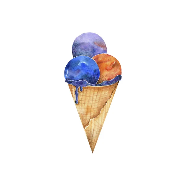 Gelato Con Pianeti Personaggio Disegno Illustrazione Geometrica Clip Art Festa — Foto Stock