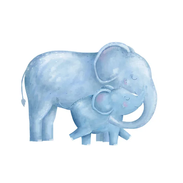 Elefante Clip Arte Animal Digital África Personagem Ilustração Fundo Branco — Fotografia de Stock