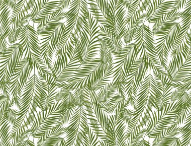 Tropikal palmiye yaprakları, orman yaprak sorunsuz çiçek desenli arka plan.