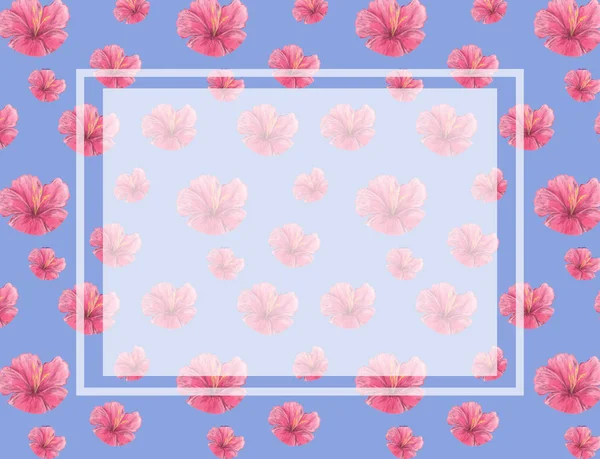 Aquarell Rosa Blumen Muster Blüht Hintergrund Hochzeitskarte Feier Einladungskarte Design — Stockfoto