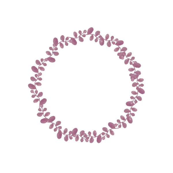 Aquarelle Cercle Rose Feuille Clip Art Illistration Pour Mariage Célébration — Photo