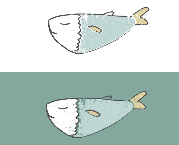 Vektör Balık Yayın Balığı Gülümsemek Illüstrasyon Beyaz Balık Deniz Hayat — Stok Vektör