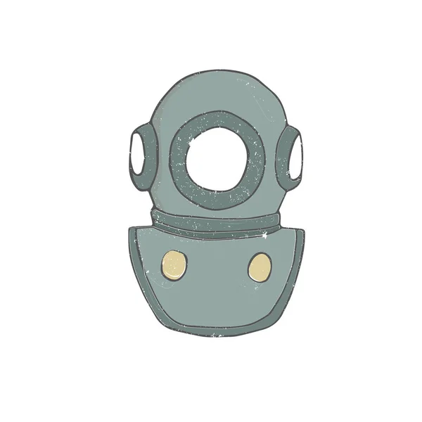 Diving Clip Art Vintage Submariner Mask Drawing Frogman White Background Vector Graphics