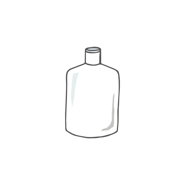 Bottiglia Vuota Illustrazione Disegno Doodle Stile Vettore Colore Texture Elemento — Vettoriale Stock