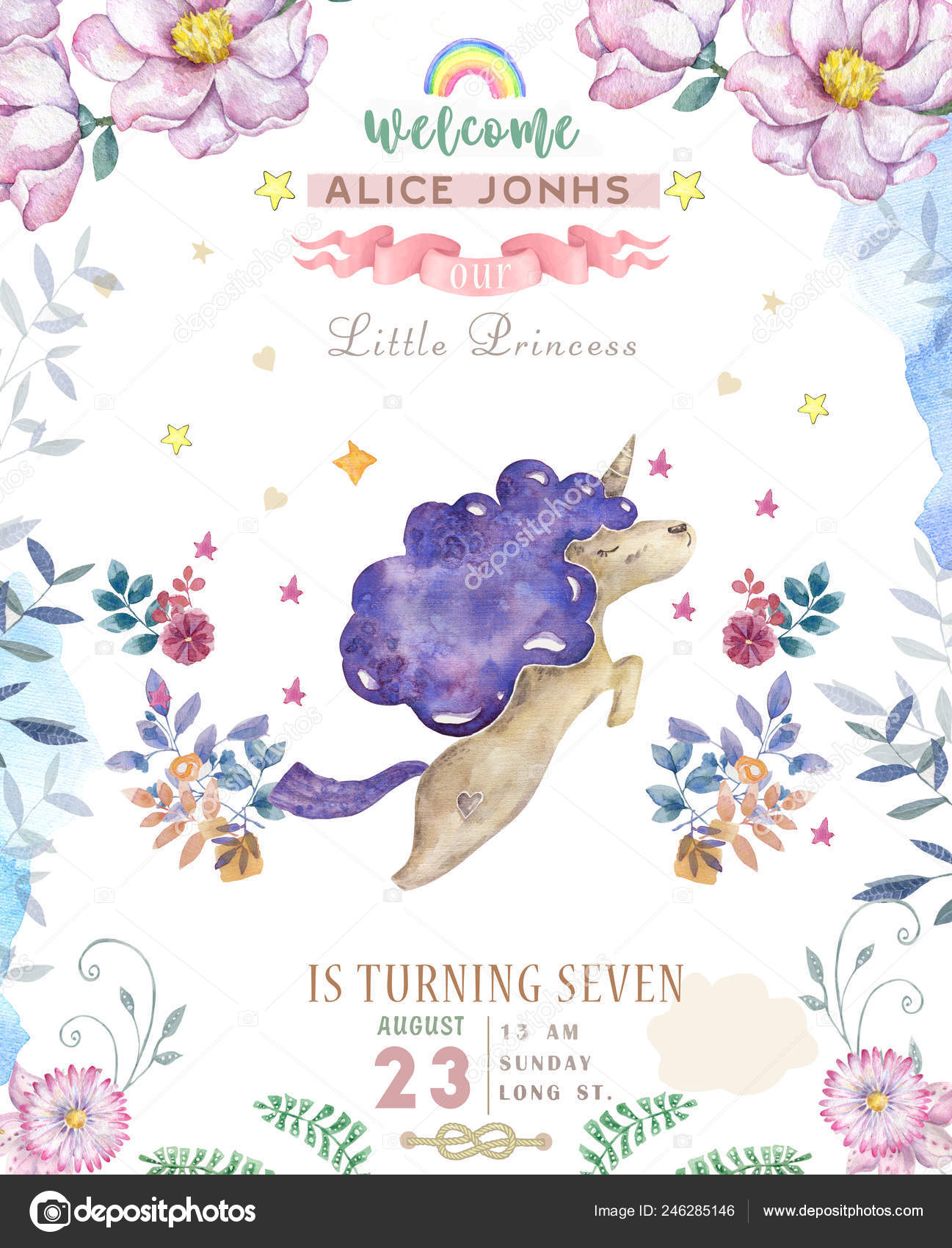 Clipart Aquarelle Isole Joli Aquarelle Licorne Illustration