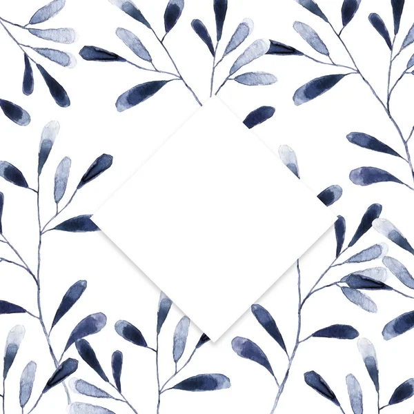 Vertikális Banner Fehér Alapon Kék Fehér Hortenzia Virágok Virág Rajzolatú — Stock Fotó