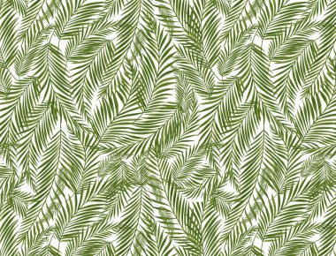Tropikal palmiye yaprakları, orman yaprak sorunsuz çiçek desenli arka plan.