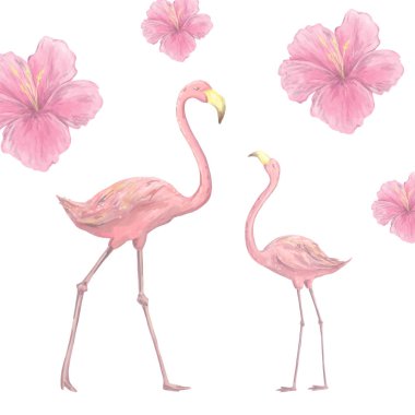Pembe flamingo dijital klip sanat sevimli kuş
