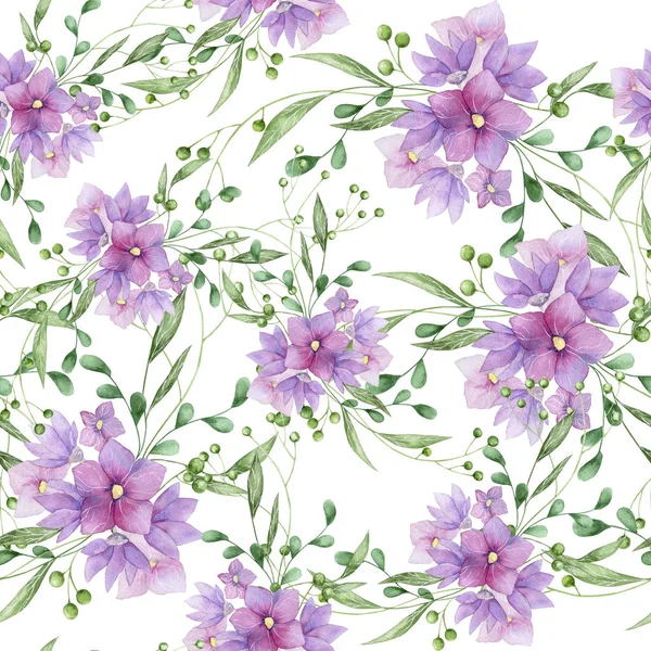 Aquarelle pastel doux imprimé fleur, clip art vintage sur fond blanc — Photo