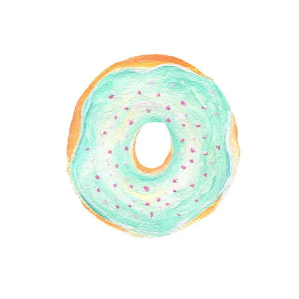 케이크 수채화 도넛 설탕 유약 음식 슈 클립 아트 흰색 배경 그림 coffe 렛 기하학적 핑크 과자 맛 있는 파이 그리기 — 스톡 사진