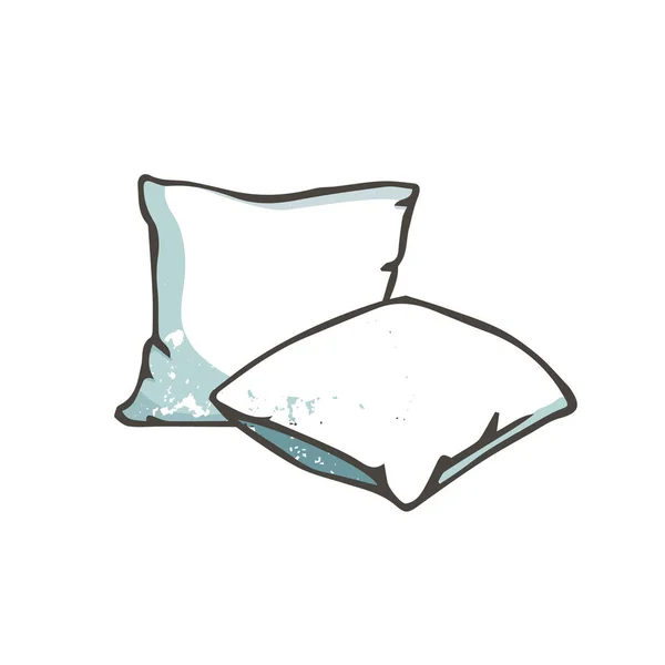 Almohadas decorativas de dibujos animados vectoriales. Pinza dibujada a mano estilo grunge textura. boceto ilustración de almohada — Vector de stock