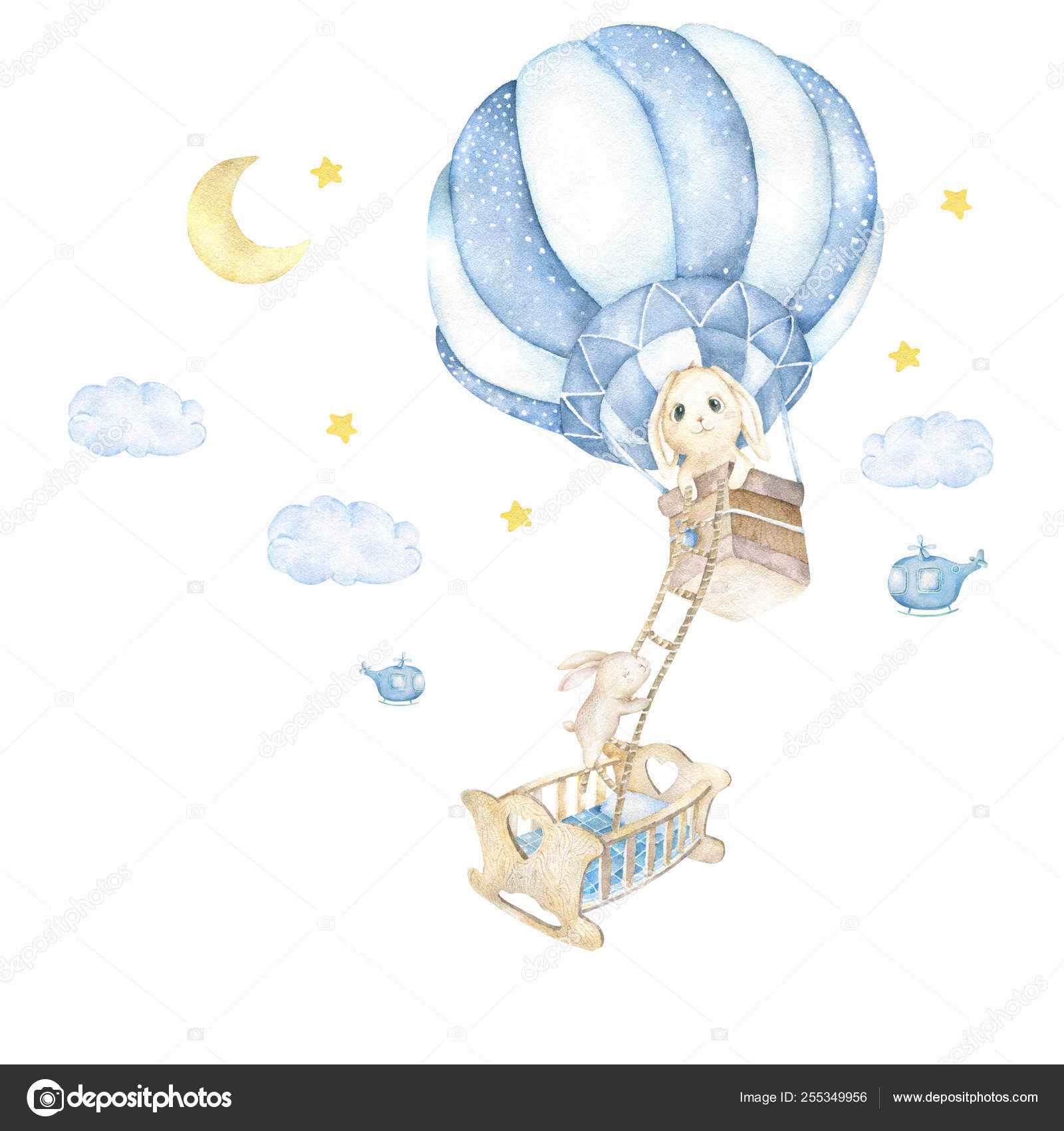 水彩壁絵watercolor“The Chilling Bunny Bunny” 水彩壁絵watercolor“The Chilling Bunny Bunny”